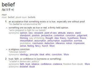 Googles defines belief